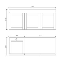 Stefania 1200mm Matte White Wall Hung Single Vanity with Stone Countertop